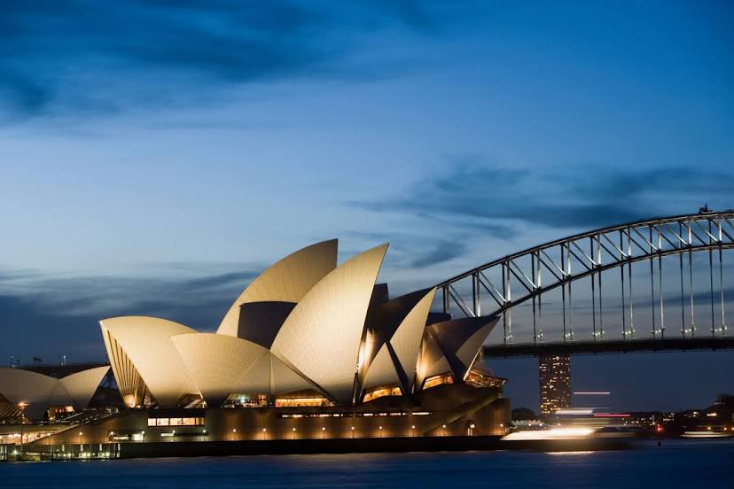 Sydney Opera House sails viewed from the harbour